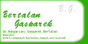 bertalan gasparek business card